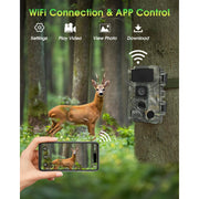 KJK Ropeworks Trail Camera WiFi 4K UHD 64MP with 64GB Memory Card Night Vision IP67 Waterproof 0.05s Trigger Speed 130 Wide Angle 45 Infrared LEDs KJK230