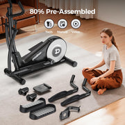 HASIMAN Elliptical Trainer, 16 Levels Magnetic Resistance, 17-Inch Stride, LCD Monitor with Rotatable Tablet Holder, Black, 400 lb Capacity, W26803