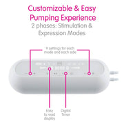 MAM 2-in-1 Double Electric Breast Pump, Dual Electric and Manual Modes, Leak-Proof Closed System, Soft Silicone Funnels, Portable Design, Includes 2 Anti-Colic Bottles, Green