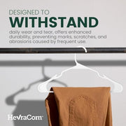 HevraCom Plastic Clothes Hangers, White, 50 Pack, Strong Durable Non Slip with Grooved Shoulders and Clipless Design, Classic-Set