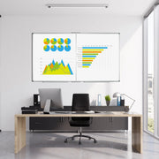 JILoffice Large Foldable Dry Erase Whiteboard 72 X 40 Wall Mounted Board with Silver Aluminum Frame Detachable Pen Tray