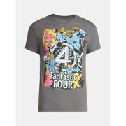 C-Life Group Ltd Fantastic Four Men's Graphic T-Shirt, 100% Cotton, Black, Short Sleeve, Crew Neck, Sizes S-3XL