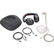 Poly Voyager Surround 85 UC Wireless Bluetooth Headset with Active Noise Cancellation, Black, 21-Hour Talk Time, Wireless Charging Stand, 8G7T8AA