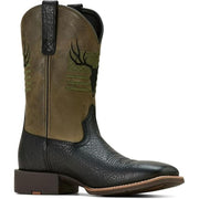 Ariat 10061231 Sport Antlers Western Boots for Men, 10.5M, Black Adobe