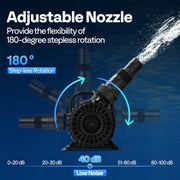 SPECSTAR 220W Submersible Pond Pump, 4500 GPH Flow Rate, 180 Adjustable Nozzle, Barrier Bag, Durable ABS Housing, VH1740US