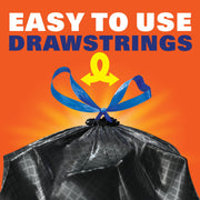 Hefty Ultra Strong 30 Gallon Black Trash Bags with Drawstring Closure and Fabuloso Lemon Scent, Pack of 20 - Scent: Citrus