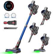 VersLife Cordless Stick Vacuum Cleaner, 40kPa Suction, 500W Brushless Motor, Green LED Dust Reveal, 6-Stage HEPA Filtration, 6-in-1 Lightweight Design, Self-Standing, Blue, S8