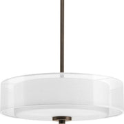 Progress Lighting P3694-20 Invite 3-Lt. Semi-Flush Convertible with White silk mylar shade