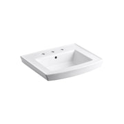 KOHLER K-2358-8-0 Archer Pedestal Bathroom Sink Basin with 8-Inch Centers, White