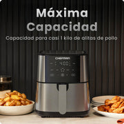 Chefman TurboFry 6-Quart Digital Air Fryer with Touch Controls, 4 Cooking Functions, Stainless Steel, RJ38-SS-6T-WM