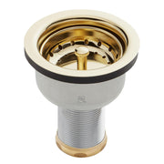 DEEP STRAINER BASKET WITH LIFT STOPPER - POLISHED BRASS