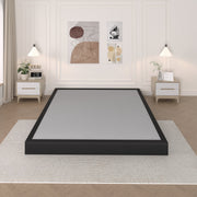 Awesofurni Queen Box Spring Mattress Foundation, Heavy-Duty Steel Frame, Low-Profile, Noise-Free, Foldable with Removable Fabric Cover, Black, 5-Inch BS05-Q