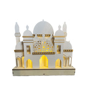 F-ALSO SOPHIA Also Sophia Special Buy Eid and Ramadan LIGHT UP Table Top MOSQUE Decor Gold White 10 x 2.25 x 9 in