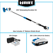 TTI HPSC01B Hart 20-Volt Telescoping Scrubber Kit (1) 20-Volt 1.5Ah Lithium-Ion Battery