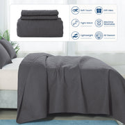Quilt Set Queen Size - Lightweight Quilts Summer Bedspreads for All Season 3 Piece (1 Quilt  2 Pillow Shams) - Dark Grey