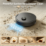 Dreame C30 Plus Robot Vacuum and Mop Cleaner, 19000Pa Suction, Dual Anti-Tangle Brush, Smart Carpet Detection with Suction Boost, Self-Emptying 4L Dustbin, LDS LiDAR Navigation, Black