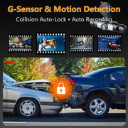 Henotian 4 Channel Dash Cam, 4K Front Camera, 360-Degree Full View, WiFi App Control, Night Vision, G-Sensor, Loop Recording with 64GB Card
