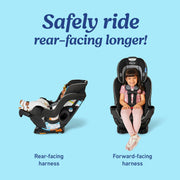 Graco Extend2Fit Convertible Child Safety Car Seat with Adjustable Extension Panel for Extra Legroom, Gotham Black