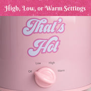 Paris Hilton 3.5QT Manual Slow Cooker with Dishwasher-Safe Pot, Pink, High Low Warm Settings