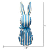 Way To Celebrate Jumbo Striped Bunny Tabletop Decoration, Blue and White, 27 in