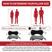 Core Products Sleep Log Bone Shaped Chiropractic Neck and Back Pillow, Adjustable Firmness, Black, 14 in x 7 in x 7 in, 60 in Strap, FIB-237