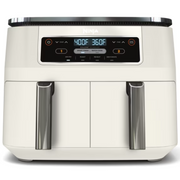 Ninja DZ100WMWH Foodi Air Fryer 8-Qt, DualZone FlexBasket, 4-in-1, Smart Finish, Cook 2 Foods 2 Ways