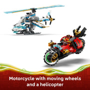 LEGO Ninjago Ninja Vehicle Tree House Battle Building Set, 642 Pieces, 3-Story Tree House with Workshop, Tearoom, Terrace, Swinging Vine Rope, Trap, Rotating Bridge, Stud Shooter, 6 Minifigures, Motorcycle and Helicopter, 6585676