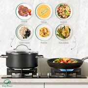 Chef Power AHUSHA01001 10 Pieces Pots and Pans Set, Hard Anodized Cookware Set
