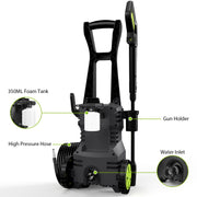 Vipuse Electric Pressure Washer, 3000 PSI, 2.4 GPM, Rotatable 0-120 Nozzle, 350ml Foam Cannon, 23ft Hose, Lightweight Cleaning Tool