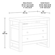 Better Homes & Gardens Ezra 2-Drawer Nightstand, Rich Black, Wood Composite, Built-In USB Charging Ports, Open Shelf, Pack of 2