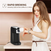 CHULUX Classic Single Serve Coffee Maker for K-pod, 12 Ounce Coffee Machine for Home, Black