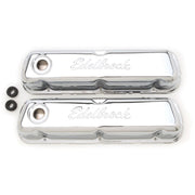 Edelbrock Signature Series Automotive Engine Valve Cover, Chrome-Plated Aluminum, 3.7 in Height, Compatible with Ford 260-289-302 and 351W V8 Engines, 4460