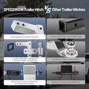 SPEEDWOW Adjustable Trailer Hitch, 20,000 lbs Towing Capacity, Fits 2