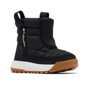 Columbia Snowtrot Mid Kids Winter Boots, 200g Insulation, Omni-Heat Reflective Lining, Black Sea Salt, Size 3, 2078911