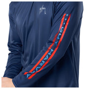 Guy Harvey Stars and Stripes Marlin Long-Sleeve T-Shirt - Estate Blue - L