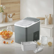 Mainstays MS5502550614-08 Countertop Ice Maker, Soothing Grey, 9 Bullet Cubes, 2 Ice Sizes, 26 lbs/24H