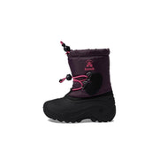 Kamik Kids Northpole Waterproof Winter Boots, Fleece Lining, Adjustable Snow Collar, Synthetic Rubber Outsole, Blackberry, Size 2