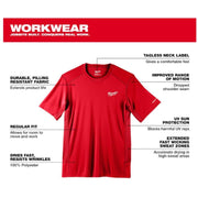 Milwaukee 414R-L WORKSKIN Lightweight Performance Shirt - Short Sleeve