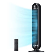 DREO DWTF14 Nomad DC Tower Fan, 36 in, Ultra Quiet Bladeless Floor Fan, 9 Speeds, 4 Modes, 90 Oscillation, Remote Control, Black