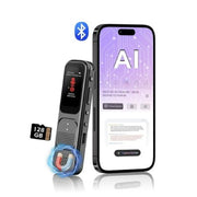 RONY 128GB AI Digital Voice Recorder with APP 3072kbps