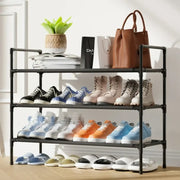 Sakugi 3-Tier Shoe Rack Sturdy Shoe Organizer Black 28 in