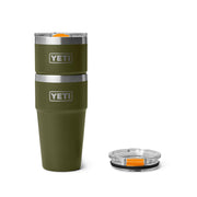 YETI Rambler 20-Oz. Stackable Tumbler with MagSlider Lid - Olive/King Crab Orange