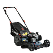 Senix 21-Inch Gas Push Lawn Mower, 140 cc Briggs & Stratton Engine, 3-in-1 Mulching Side Discharge Bagging, 6-Position Height Adjustment, 16-Gallon Grass Bag, Blue, LSPG-M7