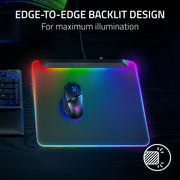 Razer Firefly V2 Pro Gaming Mouse Pad, 15-Zone Chroma RGB Lighting, Micro-Textured Surface, Anti-Slip Base, USB 2.0 Port, Detachable USB Type C Cable