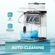 EUHOMY Ice Cube Maker Machine Countertop, 34lbs Per Day, Dual Water Tanks, Adjustable Ice Thickness, 24-Hour Timer, Auto-Cleaning, Black, IM-FM