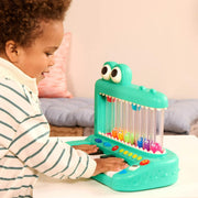 Battat BT1801 Croco Pop Piano Toy Keyboard with Songs Sounds Lights Green