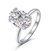 Tper Valley 3.5 Carat Oval Cut Moissanite Engagement Ring, Sterling Silver, Solitaire Design, Sizes 5-9