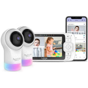 Hubble Connected HCSNPGLH2 Nursery Pal Glow and Twin with 2 Cameras White