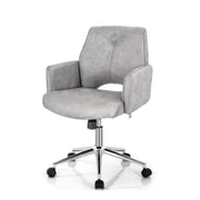 Costway CB10227GR Gray Hollow Mid Back Leisure Office Chair Adjustable Task Chair with Armrest