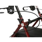 4-Wheel Rollator Walker with Removable Back Support and Padded Seat, 7.5 in. Wheels in Red